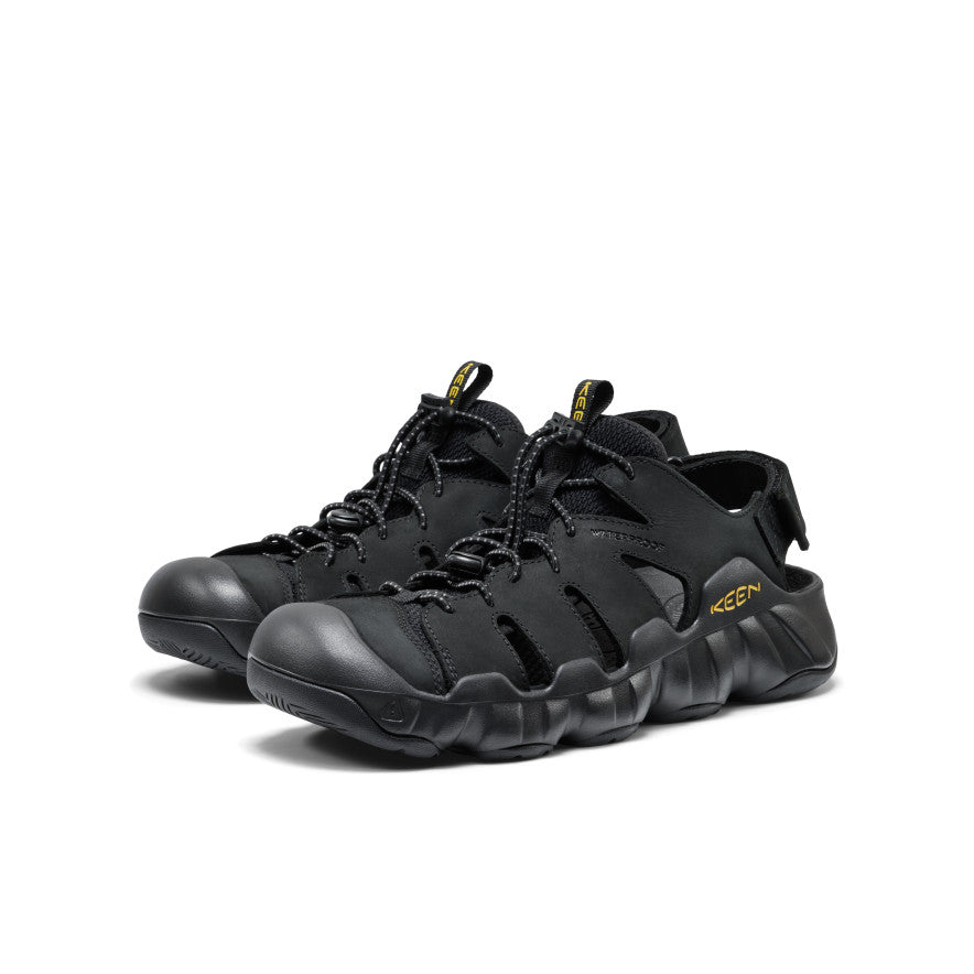 Keen US | Men's Hyperport Fisherman Leather Sandal Black/Keen Yellow