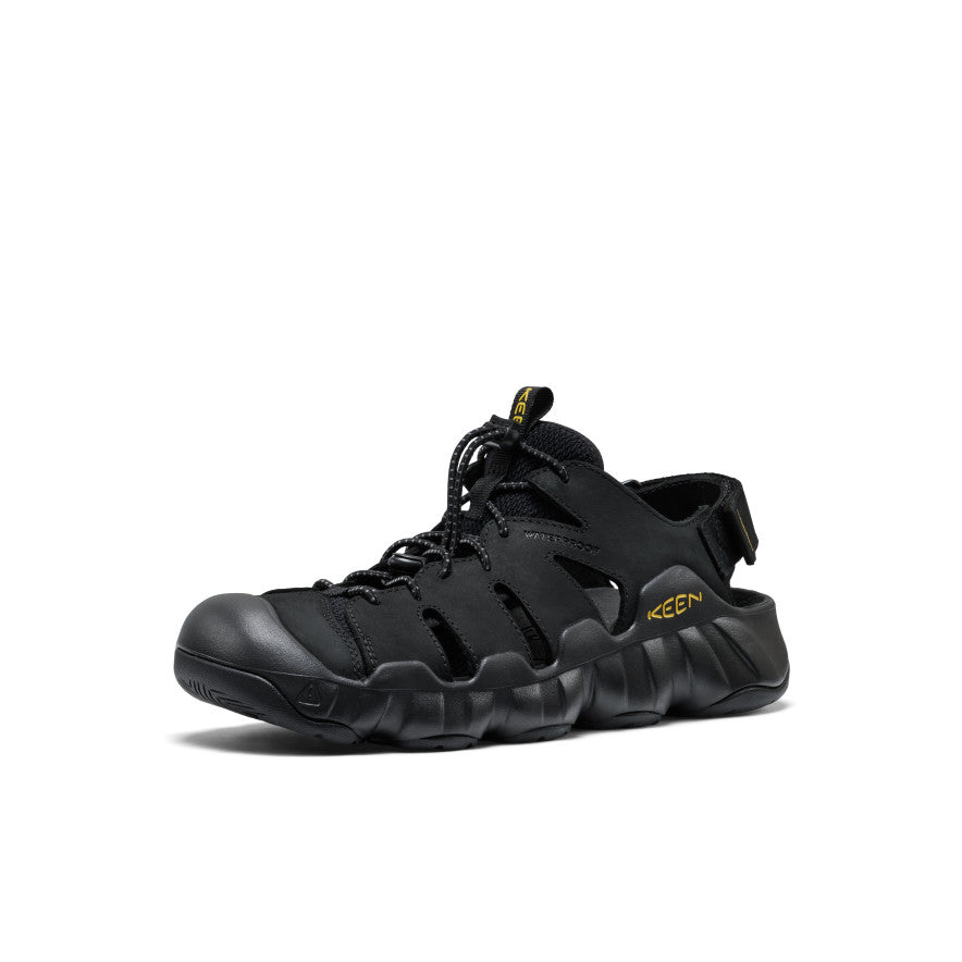 Keen US | Men's Hyperport Fisherman Leather Sandal Black/Keen Yellow