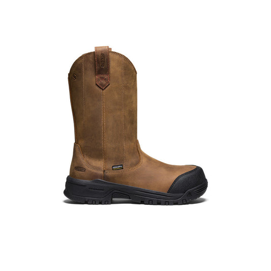 Keen Near Me | Women's Evanston Pull-On Waterproof Boot (Carbon Toe) Bison/Black