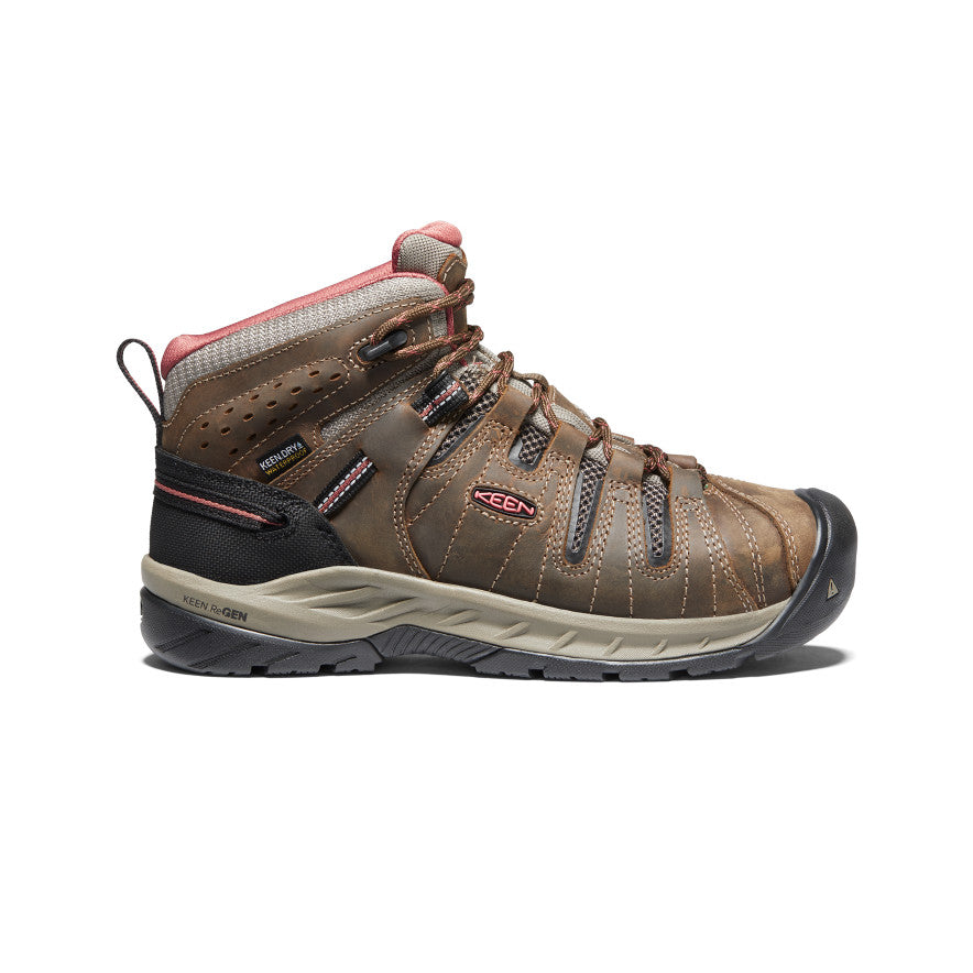 Keen Discount | Women's Flint II Waterproof Boot (Soft Toe) Cascade Brown/Brick Dust