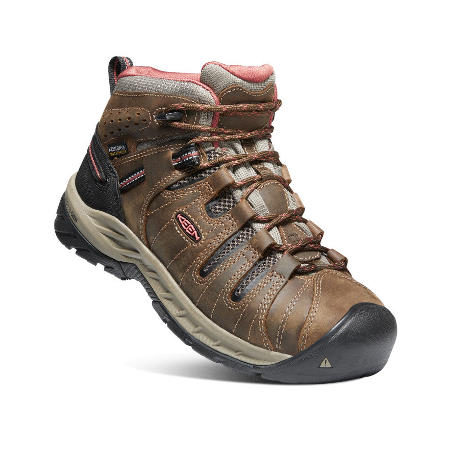Keen Discount | Women's Flint II Waterproof Boot (Soft Toe) Cascade Brown/Brick Dust