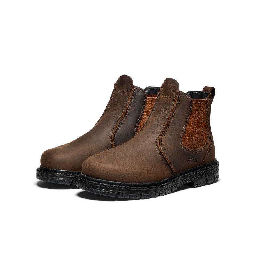 Keen Popular style | Women's San Jose Chelsea 90° Heel Boot (Aluminum Toe) Cascade Brown/Black