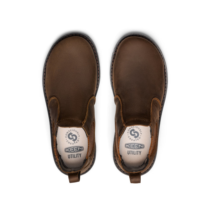 Keen Popular style | Women's San Jose Chelsea 90° Heel Boot (Aluminum Toe) Cascade Brown/Black