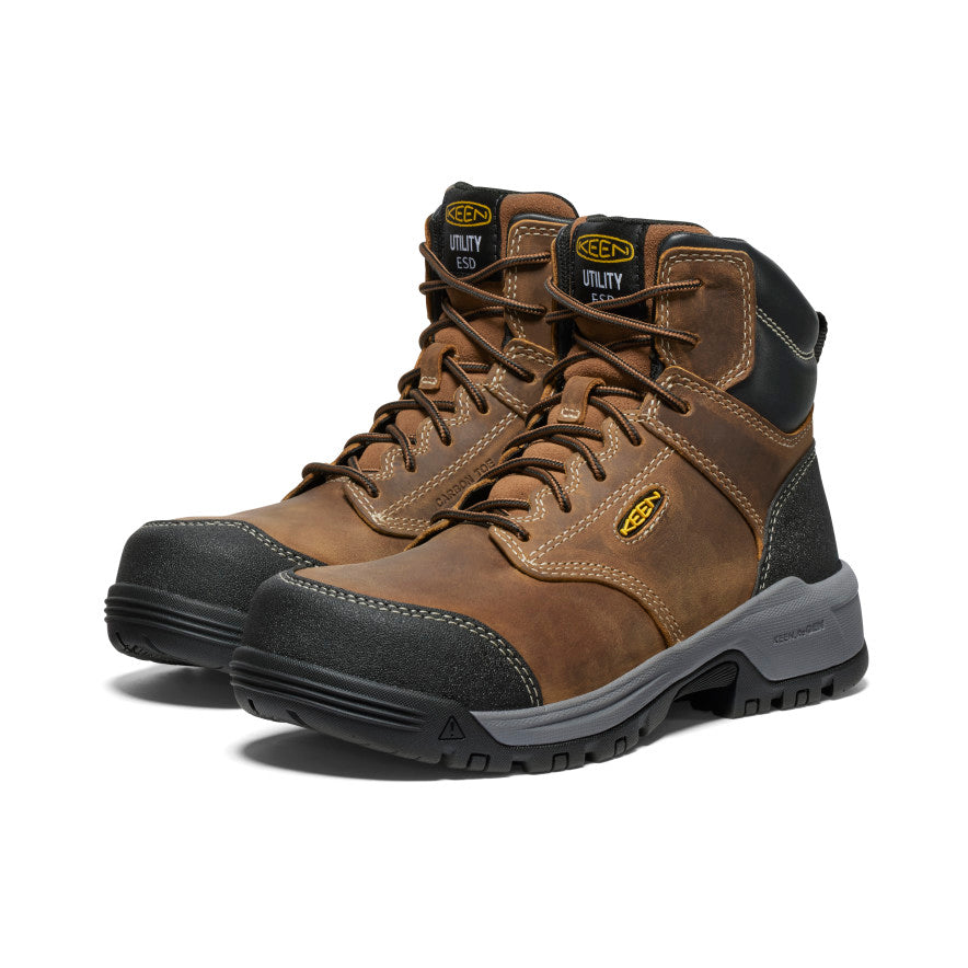 Keen Discount | Women's Evanston 6" ESD Boot (Carbon Toe) Bison/Black
