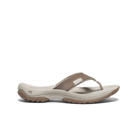 Keen US | Women's Kona Leather Flip-Flop Brindle/Silver Birch