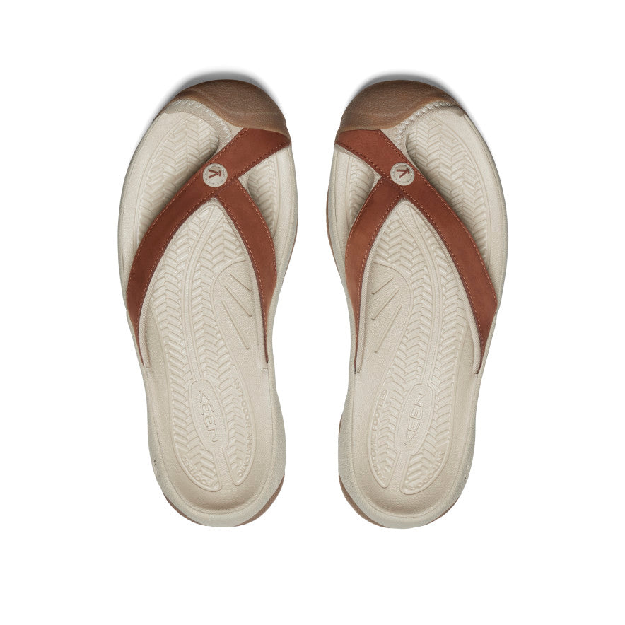 Keen On sale | Women's Waimea Leather Flip-Flop Sorrel Horse/Plaza Taupe