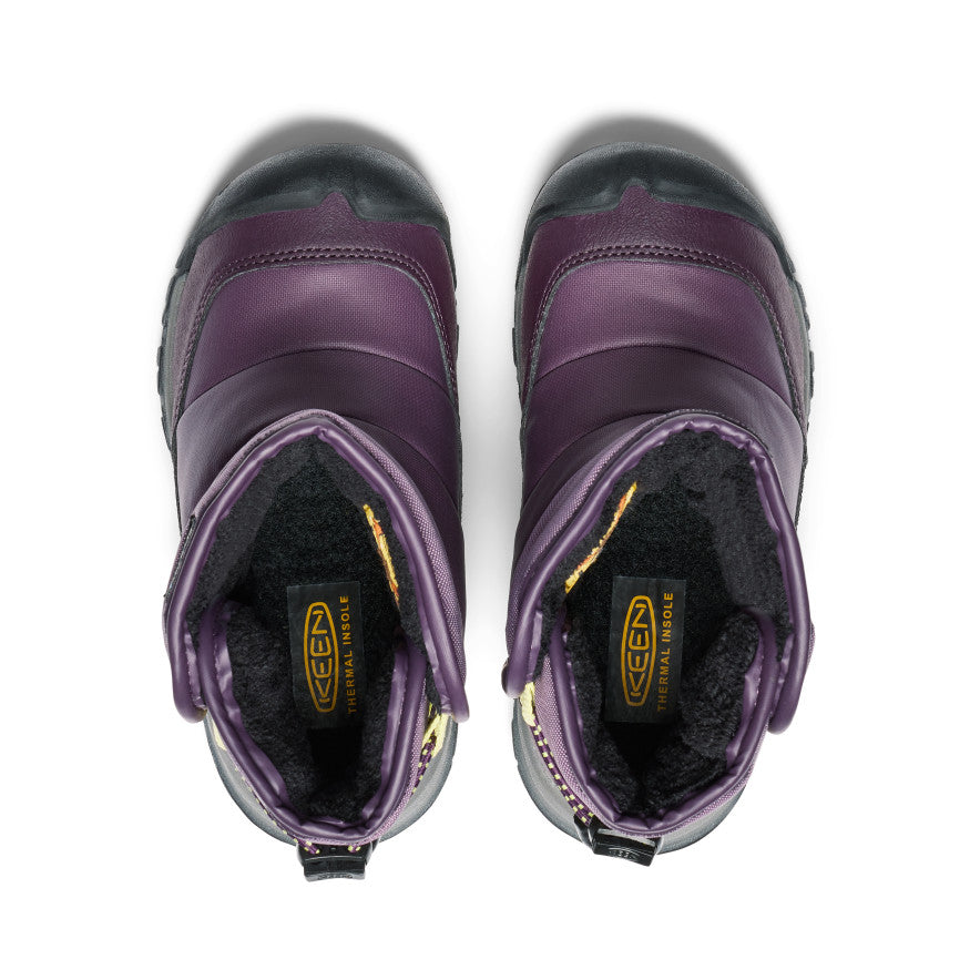 Keen Near Me | Little Kids' Puffrider Waterproof Winter Boot Black Plum/Daiquiri Green