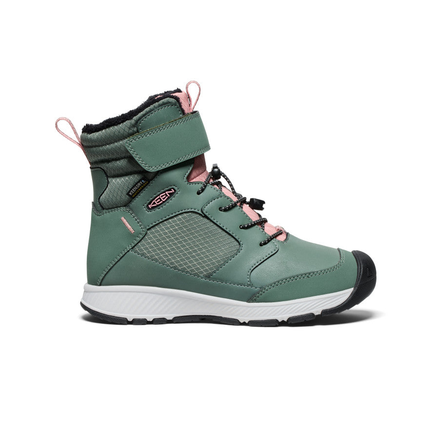 Keen Online | Big Kids' Skua Waterproof Winter Boot Dark Forest/Rose Elegance