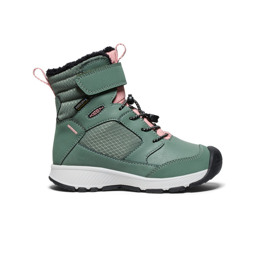 Keen Discount | Little Kids' Skua Waterproof Winter Boot Dark Forest/Rose Elegance