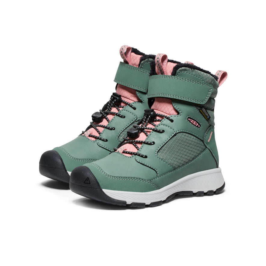 Keen Discount | Little Kids' Skua Waterproof Winter Boot Dark Forest/Rose Elegance