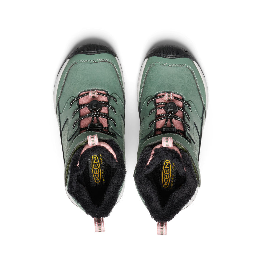 Keen Discount | Little Kids' Skua Waterproof Winter Boot Dark Forest/Rose Elegance