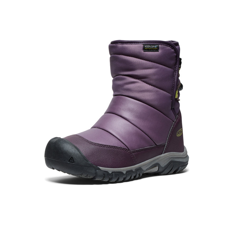 Keen Hot style | Big Kids' Puffrider Waterproof Winter Boot Black Plum/Daiquiri Green