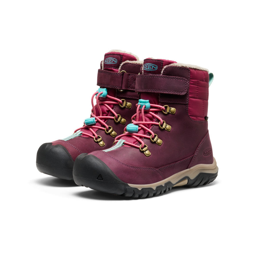Keen New | Big Kids' Kanibou Waterproof Winter Boot Fig/Pink Lemonade