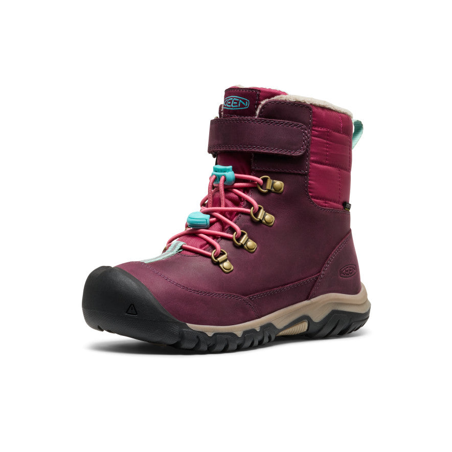 Keen New | Big Kids' Kanibou Waterproof Winter Boot Fig/Pink Lemonade