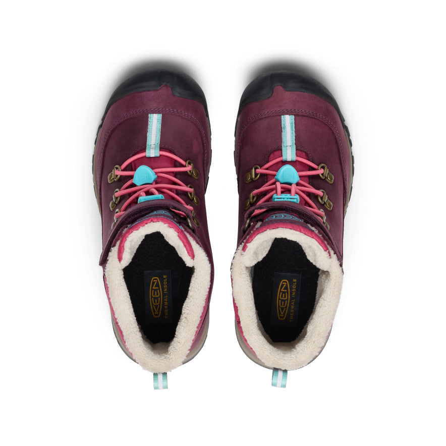 Keen New | Big Kids' Kanibou Waterproof Winter Boot Fig/Pink Lemonade