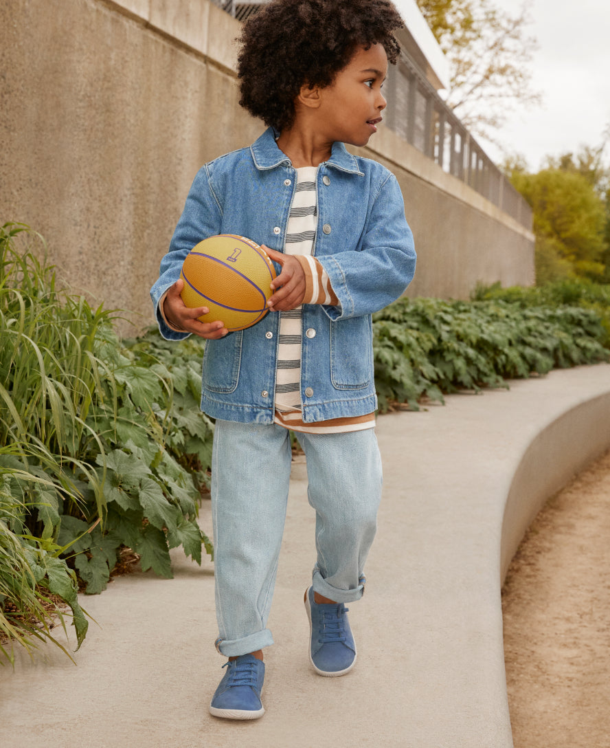 Keen US | Little Kids' KNX Leather Sneaker Coronet Blue/Vapor